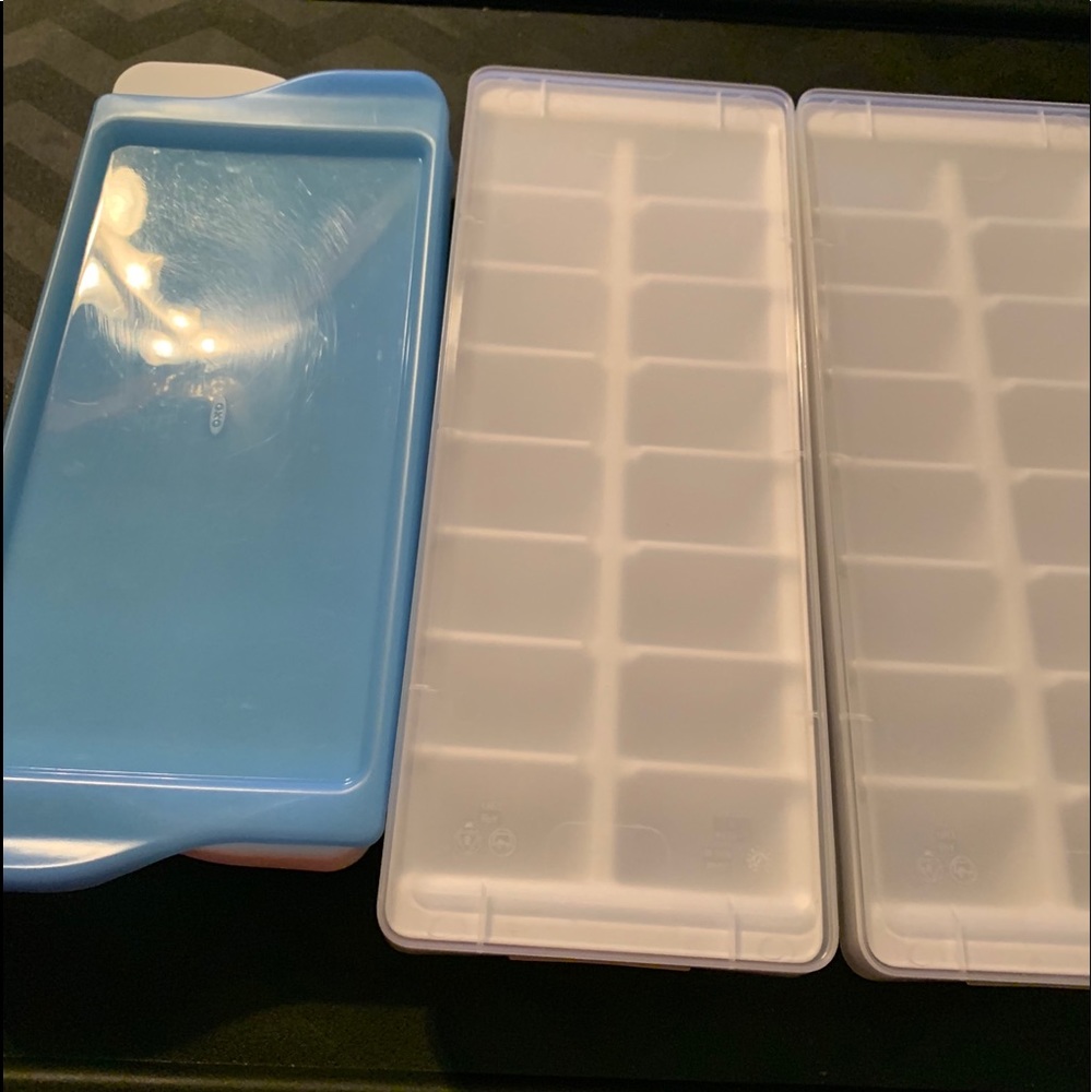 Three Ice Trays with Lids